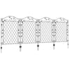 Outsunny Garden Fence,4 Pack Steel Fence Panels,11.5' L X 43" H,Rust-Resistant Animal Barrier Decorative Border Flower Edging for Yard,Landscape,Patio,Outdoor Decor,Wavey Vines,Black Steel Garden