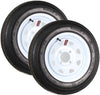 eCustomrim 2-Pack Trailer Tires On Rims 4.80-12 480-12 4.80 x 12 Load B 4 Lug White Wheel