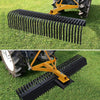 Ataucjin Landscape Rock Rake, 3 Point-Attach 5 FT Tow-Behind Tractor Rotatable Rake Fits Category 1 Hookup, Tow-Behind Garden Tool, Landscaper, and Grass Comb