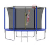 8FT Trampoline for Kids,Outdoor Trampoline with Basketball Hoop,Heavy-Duty Trampoline with Safety Enclosure Net,Blue