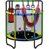 Mini Round Trampoline for Kids with Basketball Hoop, SEGMART 55'' Indoor Outdoor Toddler Trampoline with Enclosure Net, Swing, Sandbag, Ring, Ocean Balls, Small Trampoline Gift for Boys Girls, Blue