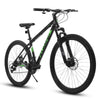 27" Mountain Bike, 21-Speed Dual Disc Brakes with Aluminum Frame – Black
