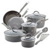 Rachael Ray 12-Piece Cucina Nonstick Pots and Pans Set, Cookware, Set Cranberry