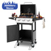 Enyopro 3-Burner Propane Gas Grill, 30000 BTU BBQ Grill with Foldable Side Table, Stainless Steel Warming Rack, Hooks, and Built-In Bottle Opener for Outdoor Barbecue