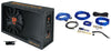 Rockville RVS12A 12" 1400w Slim Vented Powered Car Subwoofer Enclosure + Amp Kit