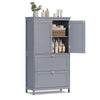 Floor Storage Cabinet, Storage Unit, Freestanding  Cabinet with 2 Drawers and 2 Doors, Adjustable Shelf, 11.8 x 23.6 x 43.3 Inches, White