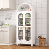 Erosoei 73" Metal Arched Display Cabinet with Glass Doors and Adjustable Shelves for Collectibles