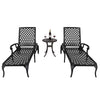 Ktaxon Outdoor Aluminum Sunbed Lounge Chaise Chair w/ Adjustable Backrest for Patio Garden Poolside, Black