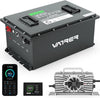 VATRER POWER 12V 100AH Low Temp Cutoff LiFePO4 Deep Cycle Battery with 1280W, Built-in 100A BMS, 5000+ Cycles Rechargeable Lithium Battery, Perfect for RV/Camper, Marine, Solar.