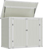 ECOPATIO Outdoor Storage Shed 41 Cu Ft Weather Resistant Resin with Floor Gray