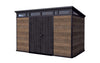 Keter Signature 11x7 ft. Durable Resin Outdoor Storage Shed With Heavy Duty Floor and Locking Door, Walnut
