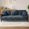 83" Comfortable Upholstered Sofa, 3 Seater Couch for Living Room, Neche Big Loveseat with Extra Deep Seats , 2 Pillows, Beige White