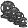 FlexWave 2-Hole Cast Iron Weight Plate Set, 110LB–230LB, Strength Training Plates for Home Gym