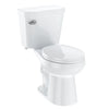 Two-Piece Elongated 1.28 GPF Siphonic Flush Toilet with Soft Close Seat, Universal Height ADA Cotton White (Toilet Seat Included)
