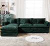 GNIXUU 112" Oversized Sectional Sofa Cloud Couch for Living Room, Modern Chenille L Shaped Couch, Comfy Boucle Modular Sofa Sleeper with Moveable Ottoman & Memory Foam (Green)