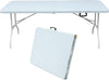 Folding Table with Carry Handle, Portable Fold-in-Half Plastic Table, Rectangle Foldable Table for Indoor