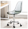 Echoworld Clear Rolling Chair, Armless Desk Chair with Golden Feet Swivel Molded Plastic Shell Adjustable Home Office Chair with Wheels, Clear