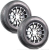 eCustomrim 2-Pk Radial Trailer Tire Rim ST225/75R15 Load D 6 Lug Aluminum T07 Black Wheel