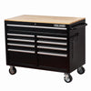 Rolling Tool Chest Extra-Deep 46In 9-Drawers, Mobile Tool Storage Cabinet/Work Bench with Wooden Top/Power Strip, Equipped with Casters, Handle, Liner, and Locking System, 1200 lbs Capacity