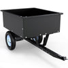 RVNI 350LB Capacity Dump Cart Trailer Tow Behind Lawn Steel for Lawn Tractor & ATV UTV With Wheels Black