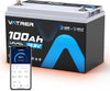 VATRER POWER 12V 100AH Low Temp Cutoff LiFePO4 Deep Cycle Battery with 1280W, Built-in 100A BMS, 5000+ Cycles Rechargeable Lithium Battery, Perfect for RV/Camper, Marine, Solar.