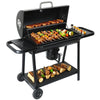 Charcoal Offset Smoker Grill - Family-Size 4-6 Person BBQ with Temperature Control & Portable Wheels