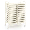 Costway 20 Drawer Rolling Storage Cart Tools Scrapbook Paper Office School Organizer Yellow