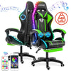 Gaming Chair with Bluetooth Speaker, Ergonomic Massage Racing Chair with RGB Lights, Footrest and Lumbar Support, High Back Office Chair,  Heavy Duty Design Gaming Computer Chair