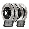 AutoShack Front & Rear Drilled & Slotted Brake Rotors Ceramic Brake Pads | Replacement for Lexus RX350 RX450h Toyota Sienna 2014-2019 Highlander V6 FWD | E-Coated | 12-PC Brake Kit | ShadowGuard
