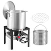 VEVOR 100 Qt Seafood Boiling Kit with Strainer, Outdoor Seafood Boil Pot and Basket, Cooking Set for Crab Crawfish Lobster Boiling,Aluminum Stockpot with 100,000 BTUs Propane Burner and Steamer Rack
