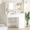 SUGIFT Vanity Table Stylish Aesthetic Durable with Sliding Mirror White