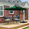 JUSTLET 10ft Heavy Duty Patio Hanging Offset Cantilever Patio Umbrella W/ 4-Piece Base Included Included, Beige