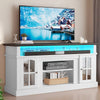 Dextrus Farmhouse LED TV Stand for TVs up to 65'', Wood TV Media Console Entertainment Center for Living Room, White