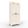 Metal Storage Cabinet with Doors and Adjustable Shelves,71'' 2 Shapely Doors Cabinet,5-Tier Tall Steel Locker for Bedroom,Living Room,Office,Home,White