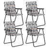 Topbuy Foldable Camping Chair with Heavy Duty Metal Frame, Red/Black Webbed