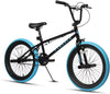 cubsala 20 in Kids BMX Bike Freestylefor Age 6-14 Years Old Boys Girls with 4 Pegs,Black with Red Tires