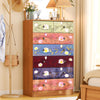 Ktaxon Wood 6-Drawer Dresser Organizer for Bedroom Storage Tower for Entryway Hallway Closet, Tall Chest Organizer Unit with Wood Bins, Floral Painted Wooden