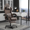 Luxvie Gaming Chair with Footrest Computer Ergonomic Office Chair with Massage Lumbar Support & Headrest, High Back Vintage Game Chair for Adults and Kids, Black