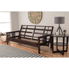 Homestock African Artifacts Full Size Futon Frame Set with Mattress, Easily Converts to Bed, Versatile Design Futon Frame for All Spaces, 33"H x 79"L x 37"D-Color:Linen Charcoal,Size:Barbados