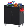Aobabo Metal Storage Cabinet with Lock,Garage Storage Cabinet with Wheels,72In Steel Storage Cabinet for Garage Home Storage, Black Required-Assembly