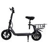 Electric Scooter Adult with Seat, 12 inch Tires 350W Motor Foldable E-Bicycle with Basket Dual Disc Brakes
