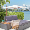 Homall Powder-Coated Alloy Steel Outdoor Daybed with Storage, Dark Blue