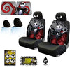 Yupbizauto New Plasticolor Nightmare Before Christmas Jack Skellington Ghostly Car Truck SUV Seat Covers Sunshade Headrest Covers Bundle Set