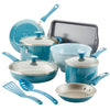 Rachael Ray 12-Piece Get Cooking Nonstick Pots and Pans Set/Cookware Set, Gray