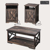 Merluxy 3-Piece Farmhouse Table Set Includes Coffee Table, Two End Tables, Wood, Distressed White
