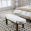 Dayalane 51" Modern Upholstered Bedroom Bench, Linen End of Bed Bench with Wooden Legs for Living Room, Entryway,Hallway Footrest, Beige