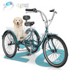 MOONCOOL Adult Tricycles with Rear Basket & Inflator, 24 26 inch 7 Speed 3 Wheel Bikes, Three-Wheeled Bicycles Adult Trike with Backrest for Seniors, Women, Men