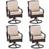 Sophia&William Patio Swivel Dining Chairs Set of 4 with Beige Cushions