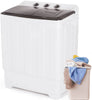 Qhomic Portable Washer 30lbs, 2-in-1 Twin Tub Washer & Dryer Combo Compact Semi-Automatic Washing Machine with Drain Pump, Black