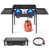 Ktaxon 2 Burner 150000 BTU Cooker Outdoor Camping Picnic Stove Stand BBQ Grill